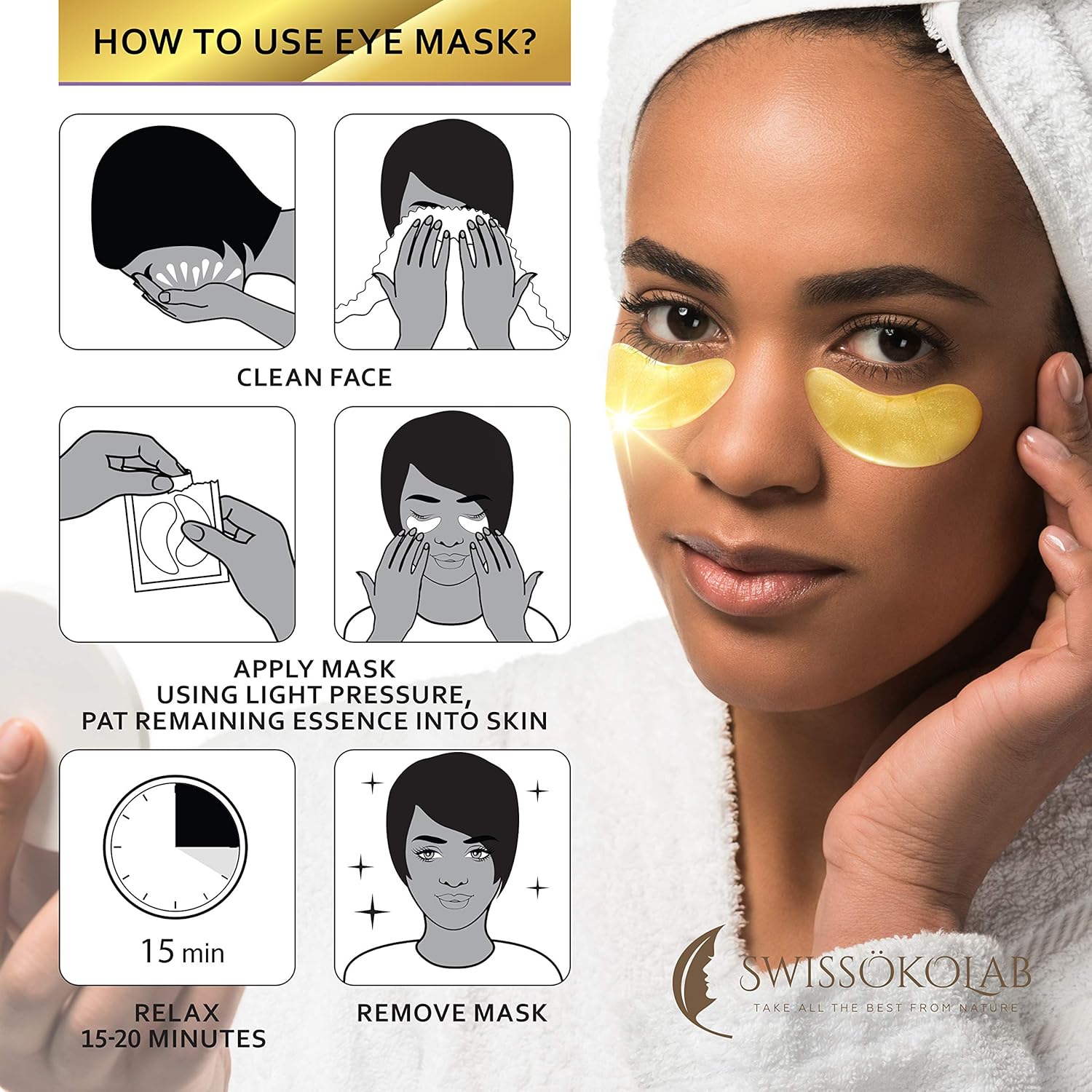 Under Eye Patches For Puffy Eyes 24k Gold Eye Mask For Dark Circles And Puffiness Collagen Eye Gel Pads Moisturizing & Reducing Wrinkles Anti-Aging Hyaluronic Acid : Beauty