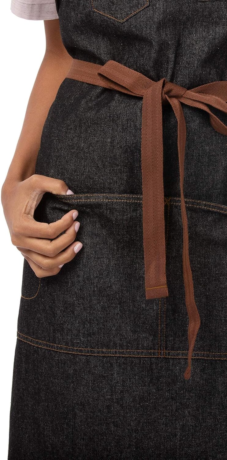 Chef Works Unisex Memphis Bib Apron, Black, One Size: Clothing