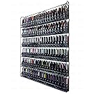 Pana Black 6 Tier Large Wall Mounted Metal Rack - Fit up to 100 Nail Polish Bottles - For Home Salon Business Spa etc..