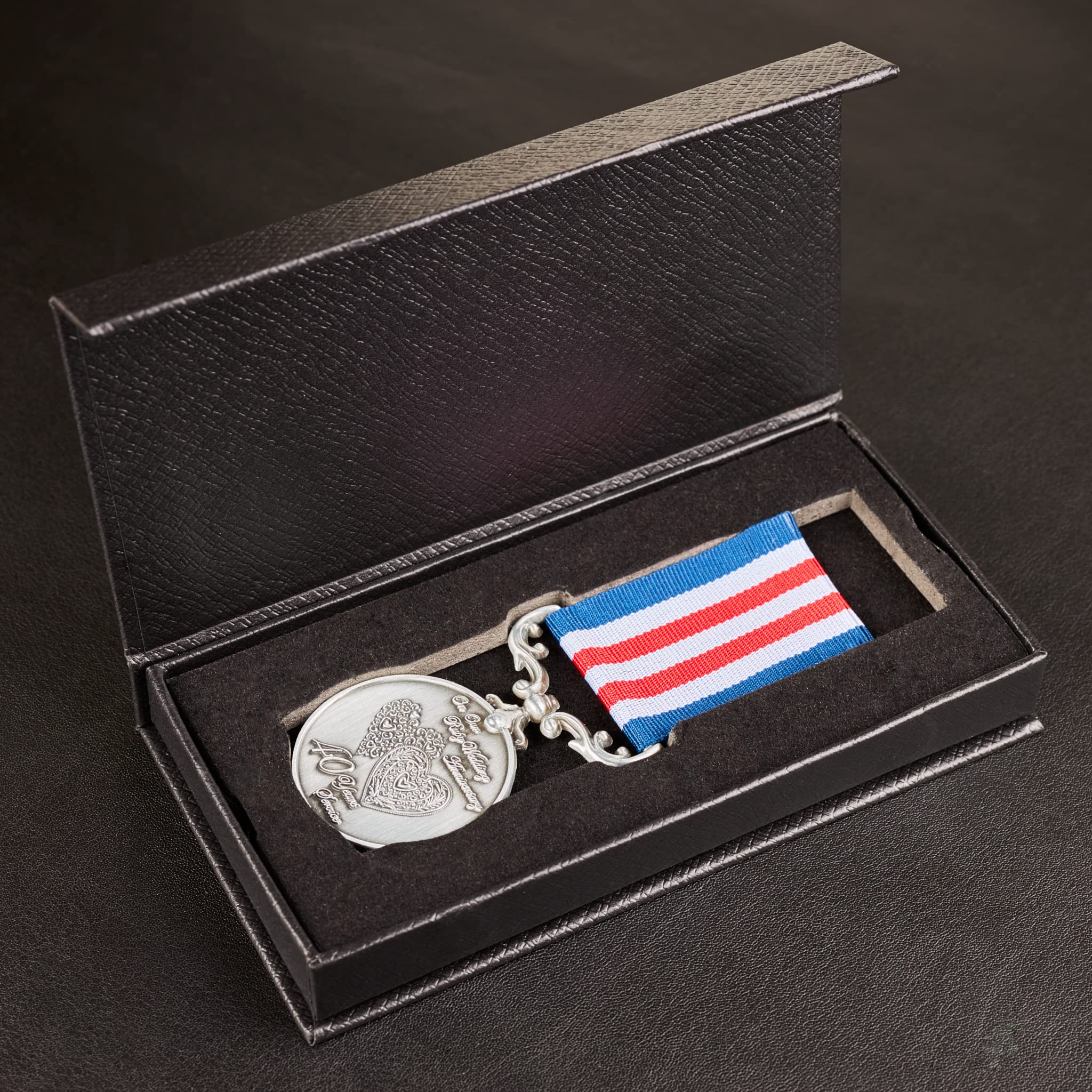 Our 40th Ruby Wedding Anniversary Medal in Presentation Case. Long/Distinguished Service and Bravery in the Field. Silver. Gift/Present Husband/Wife 40 Years