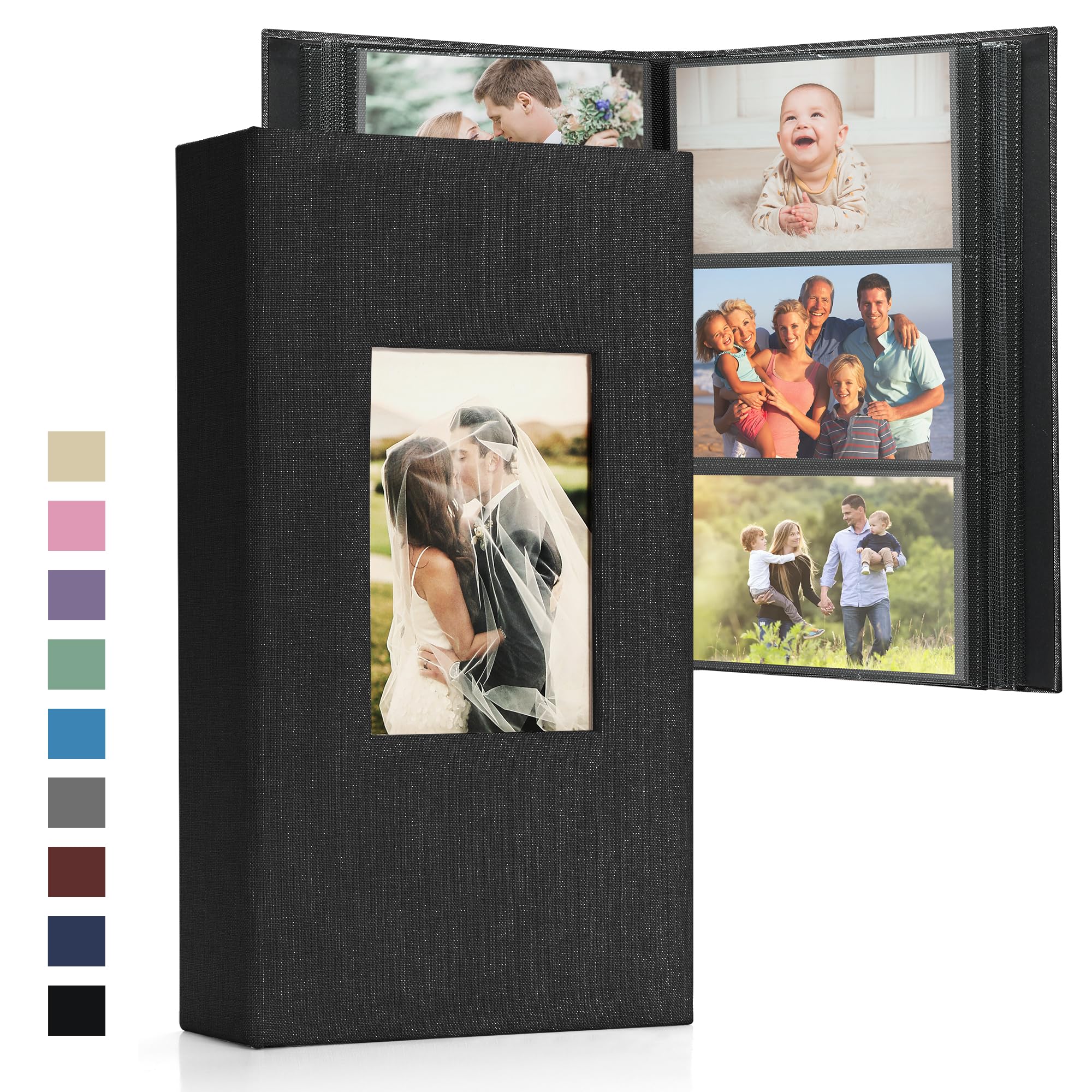 DazSpirit Photo Albums 6x4 Inch 408 Pockets Slip In, Customizable Linen Cover 10x15cm Photo Album, Large Capacity, Slip-in Pockets, Ideal for Wedding Albums, Family Photo Books and Travel Memories