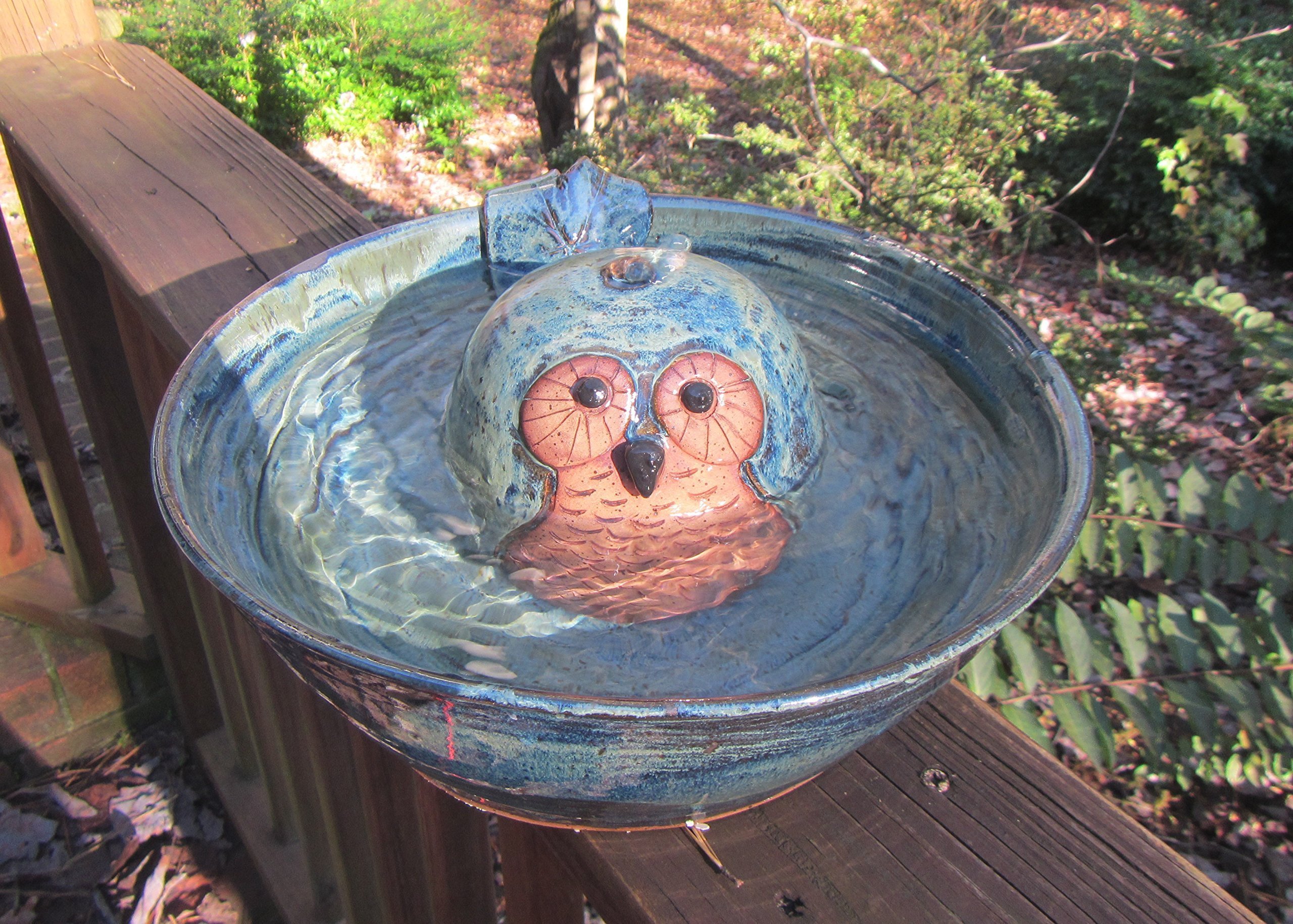 Ceramic Cat Drinking Fountain, Indoor Pet Water Feature, Handmade Wheel