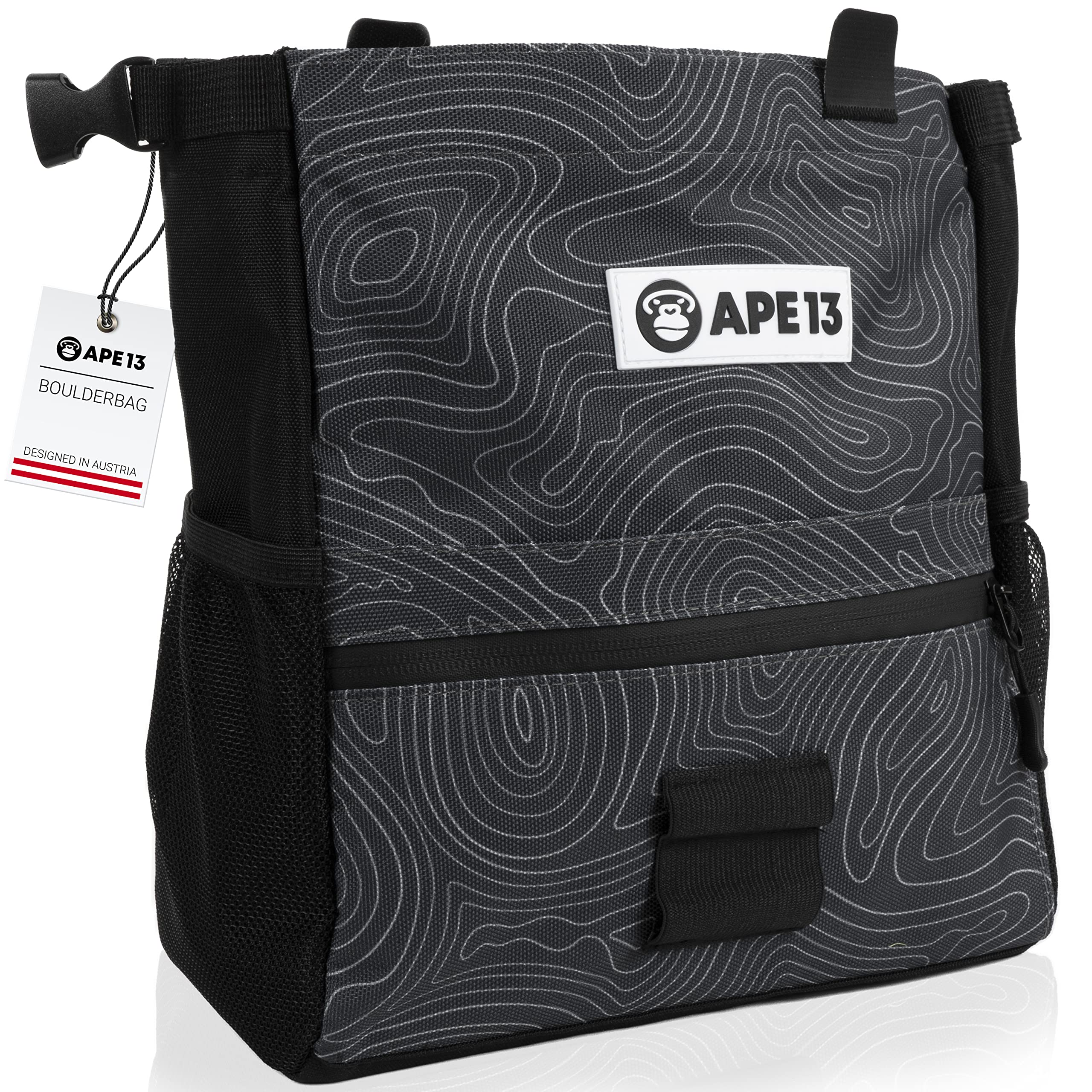 APE13 Chalk Bag & Boulder Set - Perfect Bouldering Gift, Includes Chalk Bag & Boulder Brush