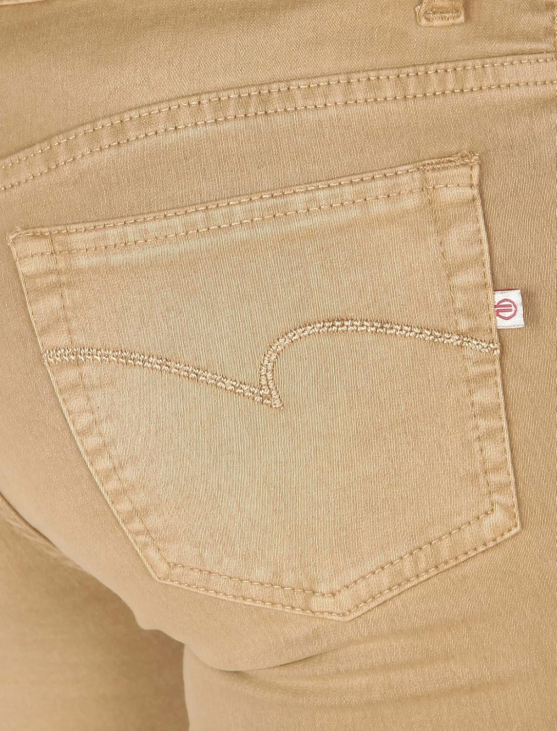 women's high rise stretchable dark beige jeans