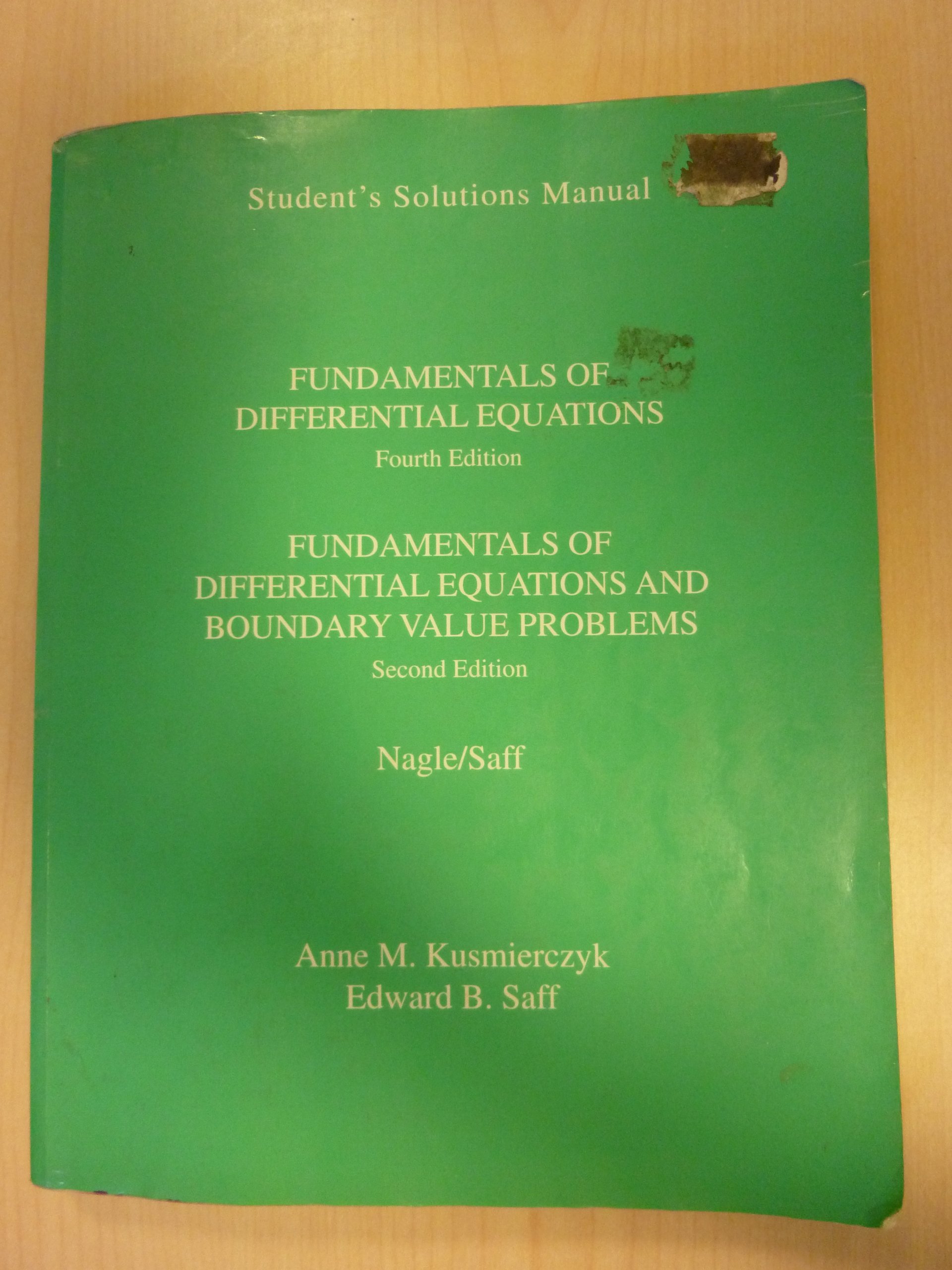 Buy Students Solutions Manual to Fundamentals of Differential Equatio Book  Online at Low Prices in India | Students Solutions Manual to Fundamentals  of ...