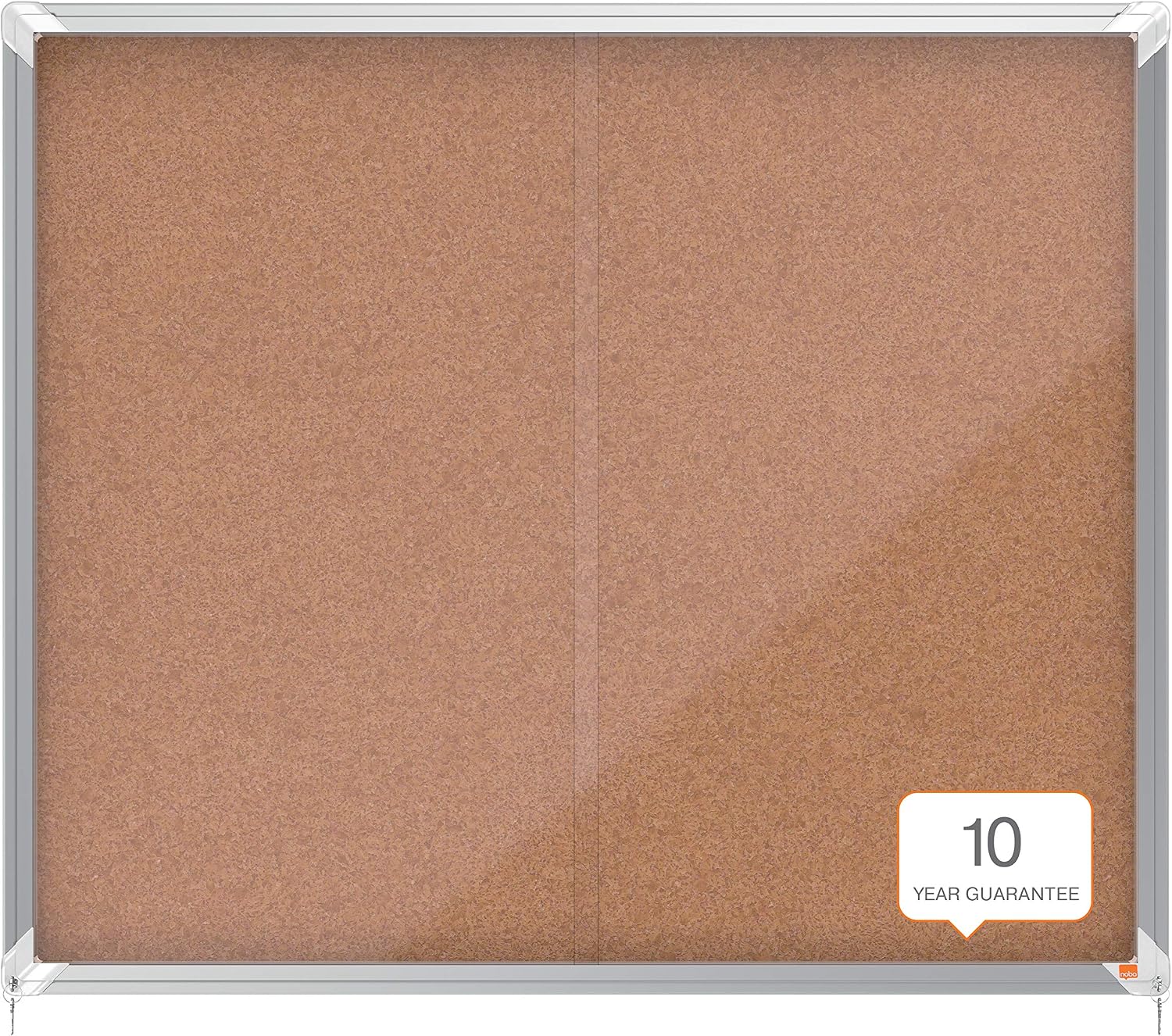 Nobo Cork Lockable Notice Board With Sliding Glass Door, 15 x A4, Premium Plus, Brown, 1915332, Drab, 18 x A4 - Image 3