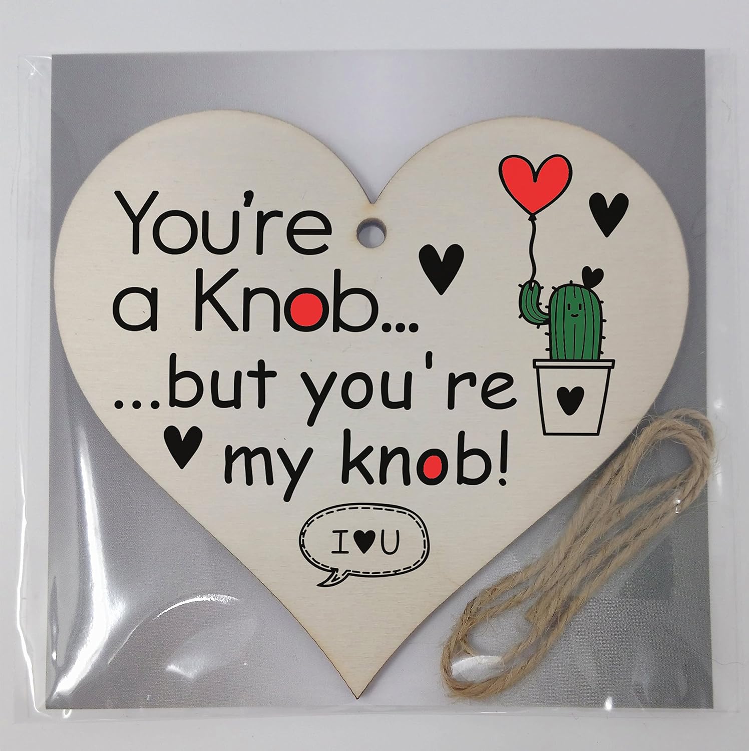 Handmade Wooden Hanging Heart Plaque Gift perfect for your Boyfriend or Girlfriend Funny Romantic Keepsake - Image 5