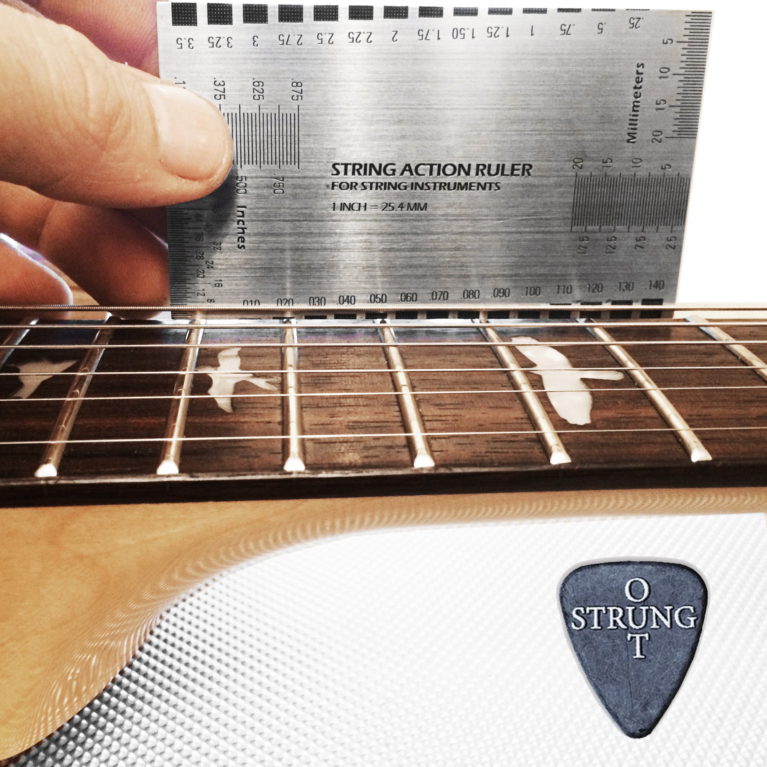 Metal Double Sided Guitar String Action Set Up Luthier Ruler Gauge Tool