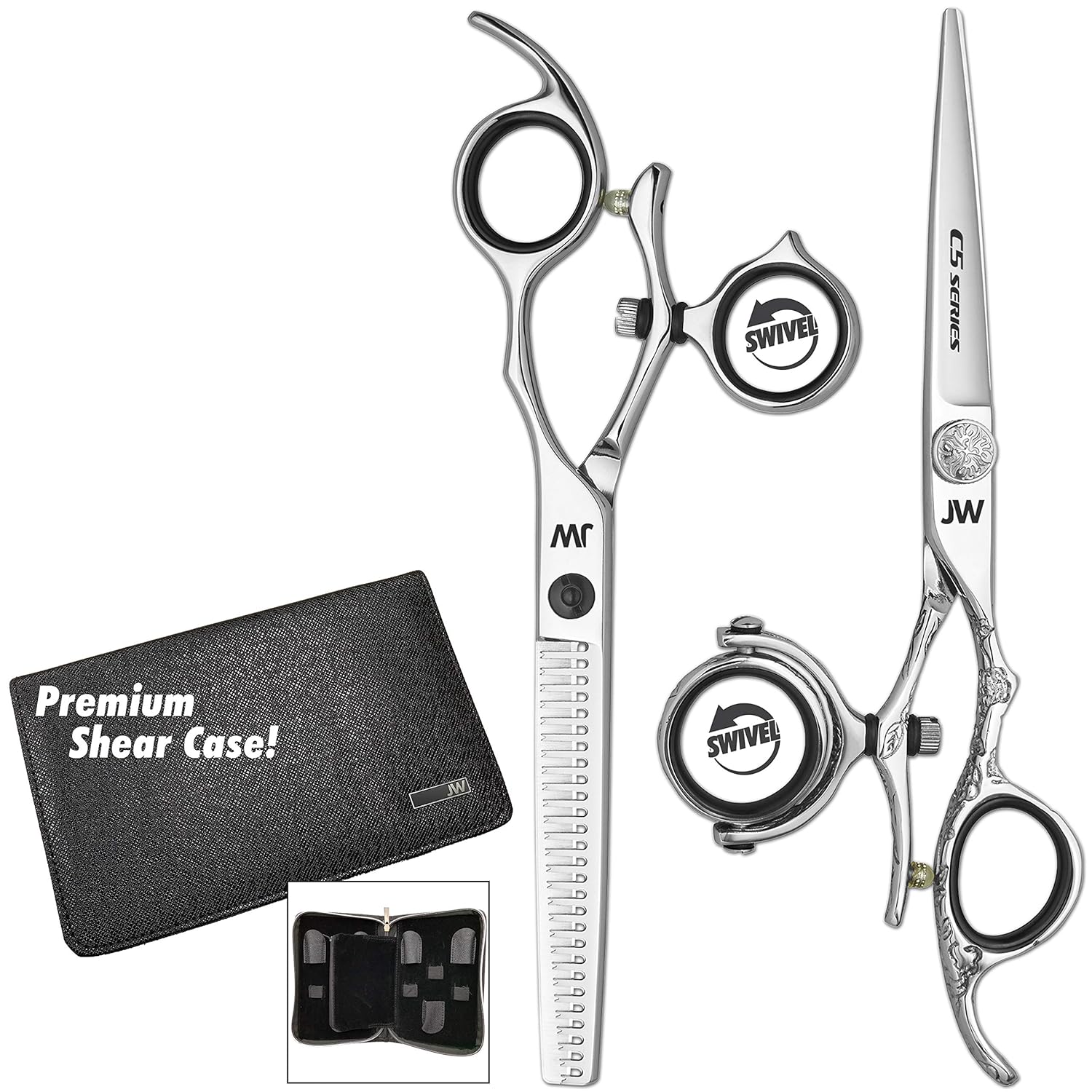 JW C5 Swivel Thumb Shear and C2 Swivel Thumb Thinner Set (5.75 Inch)