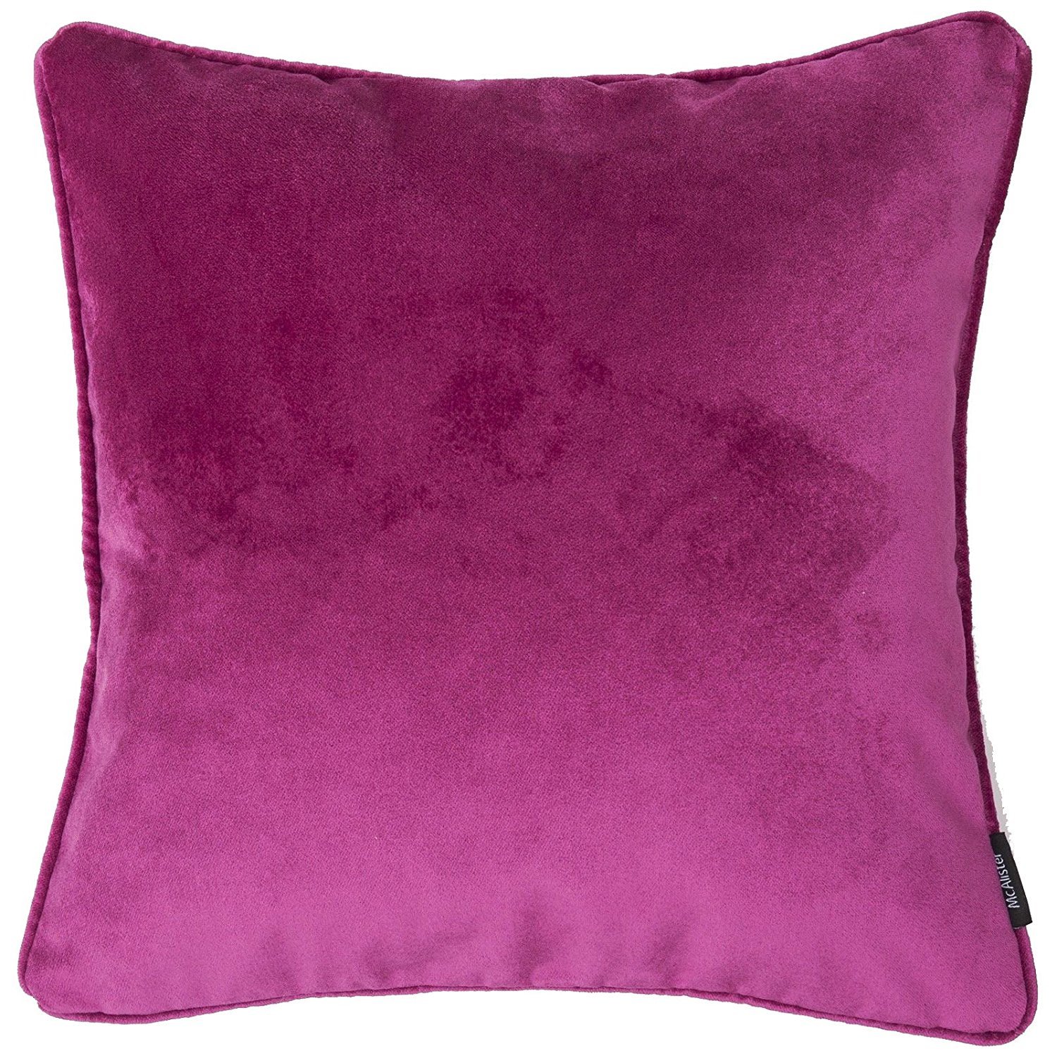 McAlister Textiles Matt Velvet Piped Cushion Covers - Fuchsia Pink 43x43 Cm - 17x17 Inches - Plush Decorative Throw Pillows Machine Washable & Fade Resistant