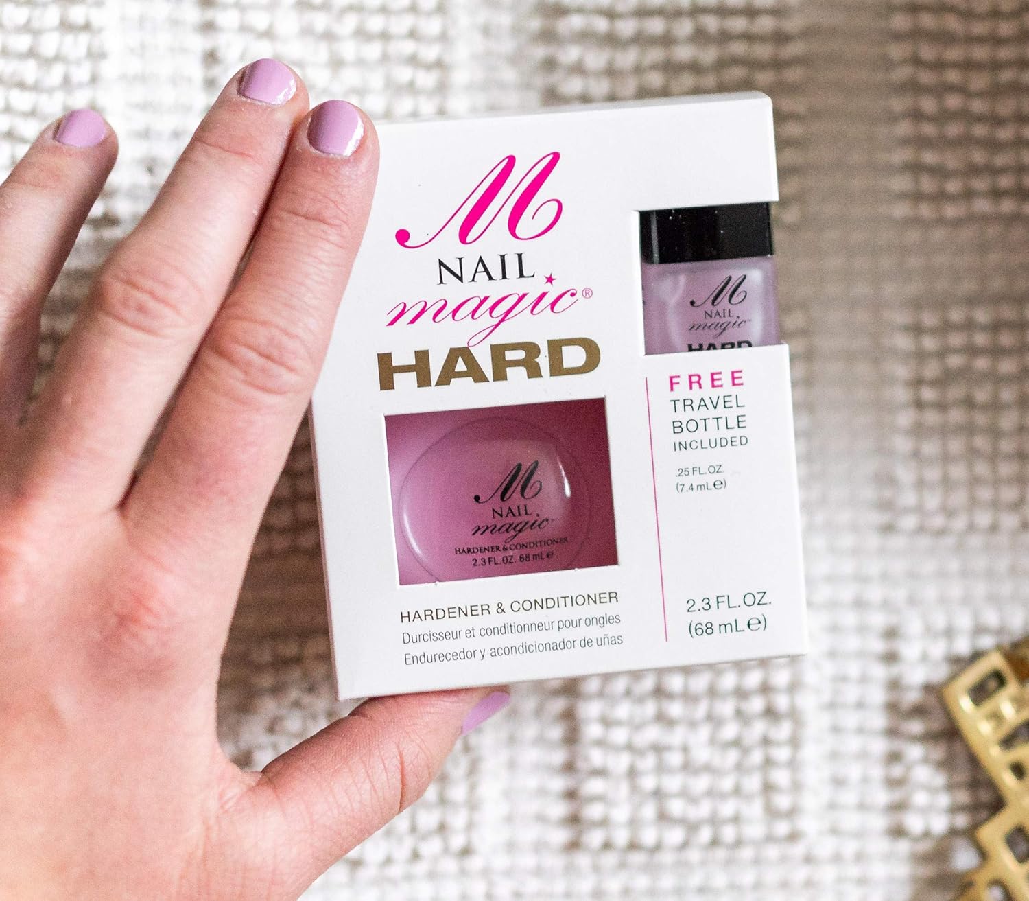 Nail Magic Nail Hardener & Conditioner, Prevents & Treats Chipping, Peeling, Brittle Fingernails, Strengthens, Conditions, and Hardens Nails, 2.3 fluid ounces with travel bottle : Beauty