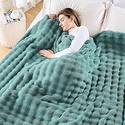 NEWCOSPLAY Queen Blanket for Couch Light Teal Super