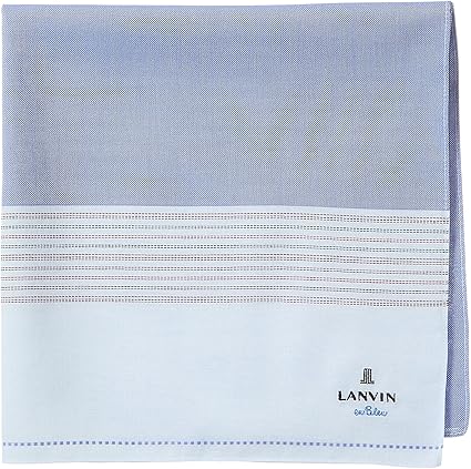 Amazon ランバンオンブルー Lanvin En Bleu メンズ 先染めハンカチ 形態安定加工 C サックス 48cm 48cm ハンカチ 通販
