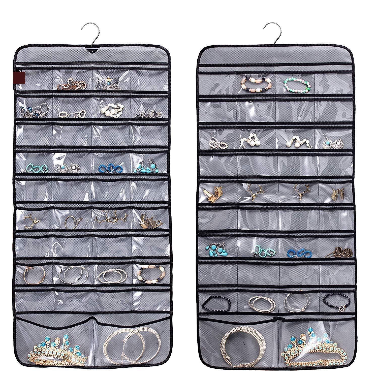 Home Style India Non Woven Hanging Jewellery Organizer, Grey Amazon