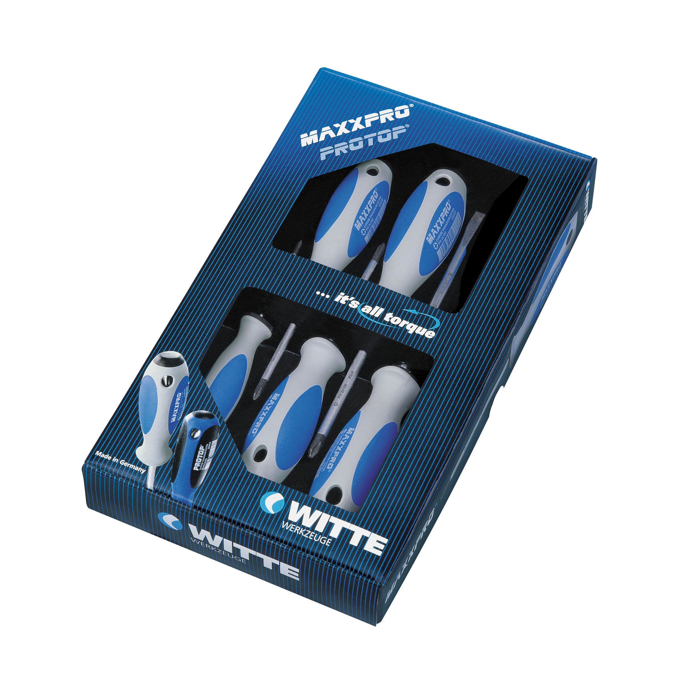 WITTE 653865 - Juegos de destornilladores MAXX Puntas Planas y PH (x5)