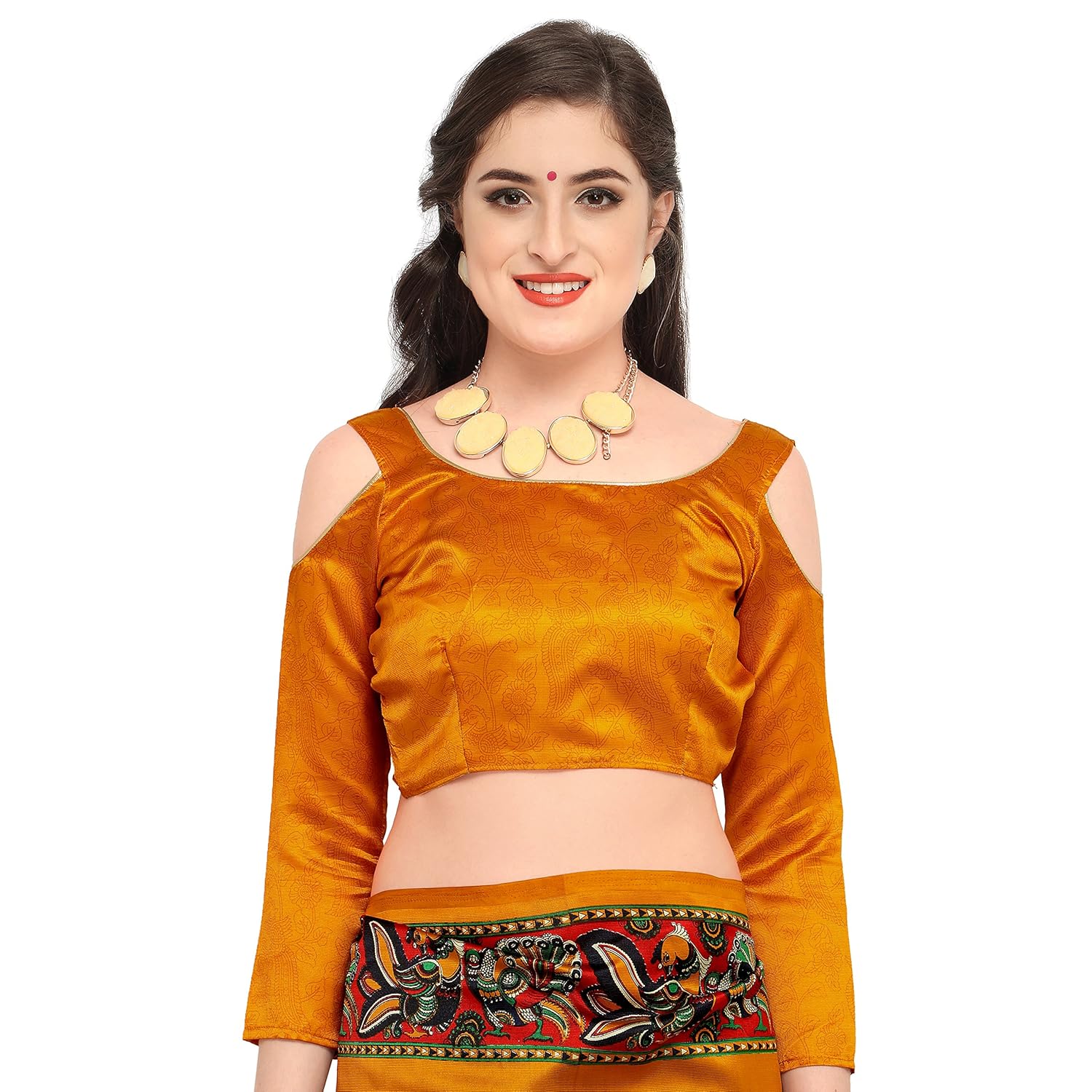 oomph! art silk saree with blouse piece