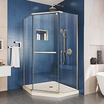 DreamLine Prism 42 in. x 74 3/4 in. Frameless Neo-Angle Pivot ...