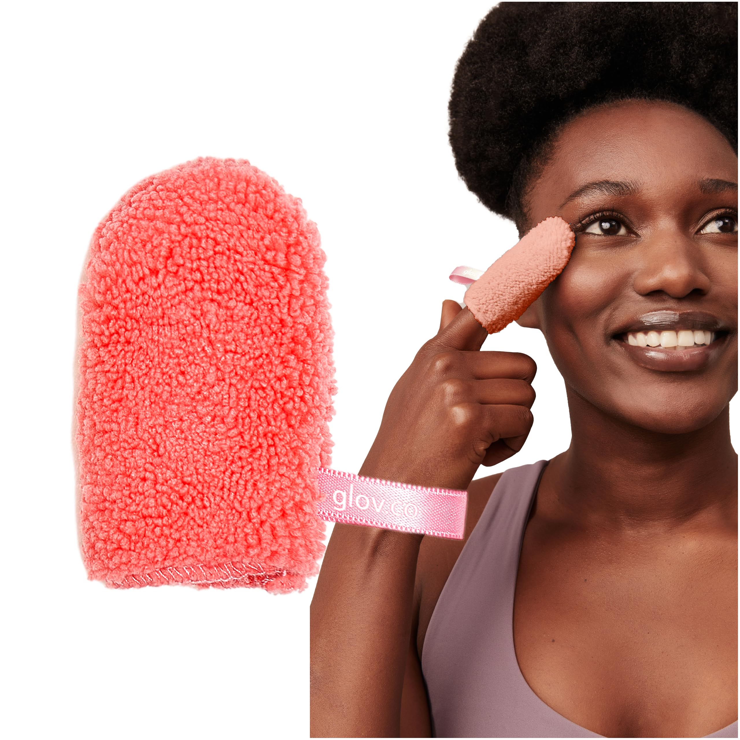Glov Quick Treat Mini Makeup Removal Glove - Hypoallergenic Reusable Compact Effective Cleansing Technology Ideal for Touch-ups All Skin Types Available in 4 Colours