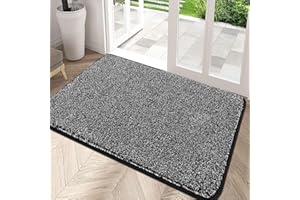 HEBE Indoor Door Mat, 32" x 48" Non Slip Mud Trapper Absorbent Door Mats Indoor, Washable Front Back Door Mat Indoor Rugs, Lo