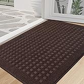 BEQHAUSE Dirt Trapper Door Mat 32" x 48", Waffle Door Mats Indoor Entrance, Dog Doormats for Mud Paws Absorbent and Dirt Resist Floor Mats Non-Slip Washable Rugs for Entryway Welcome Mat, Dark Brown
