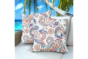 Dormirpilow Outdoor Pillows Set of 2, 20''×20''Waterproof Throw Pillow for Patio Furniture, Feathers and Down Filled Outside Decorative Pillows Inserts for Garden, Porch Swing, Couch and Sofa