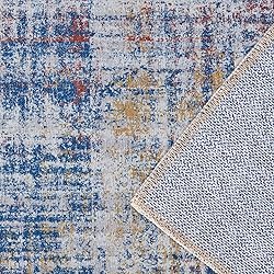 jinchan Area Rug 5x7 Abstract Sketch Distressed Red