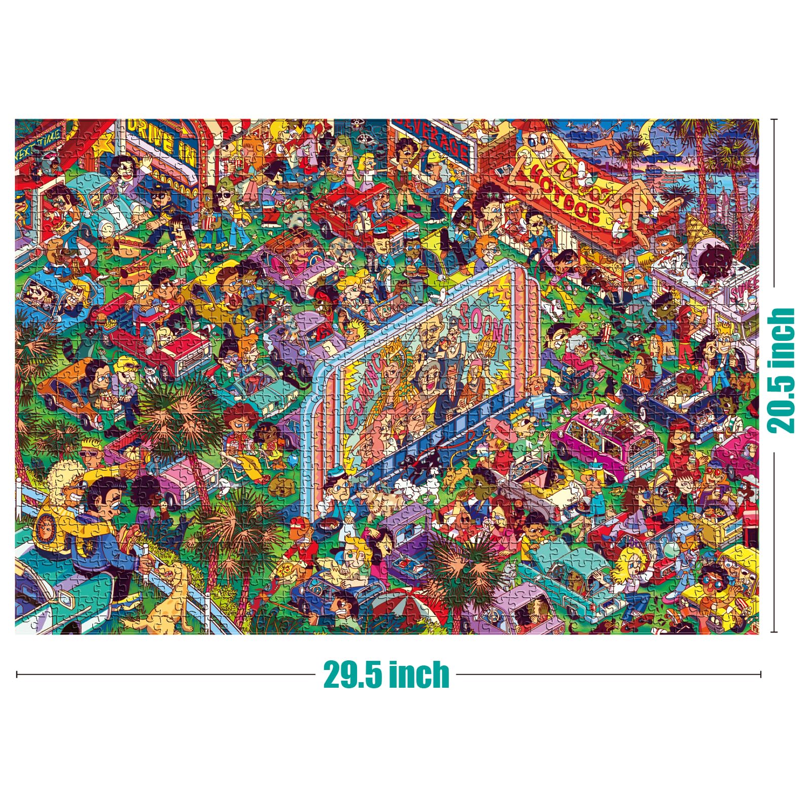 Antelope - 1000 Piece Puzzle for Adults, Drive-in Movie Jigsaw Puzzles 1000 Pieces - 1000 Pieces High Resolution, Matte Finish, Smooth Edging, No Dust Puzzle