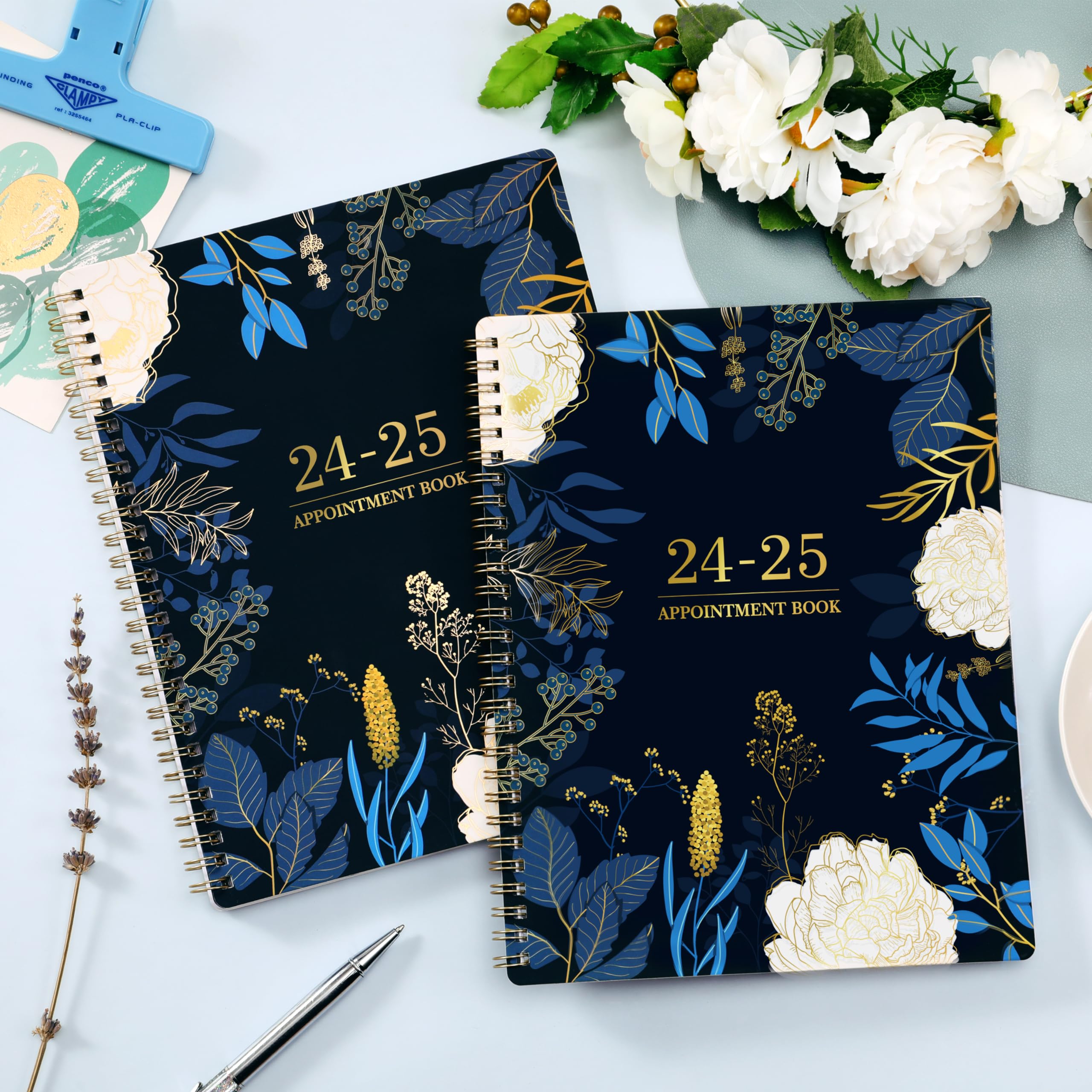 2024-2025 Academic Diary Planner - 7.3" X 9.5" Weekly & Monthly Planner, January 2024 To December 2025 Calendar, Flexible Cover, Twin-wire Binding, Pink (18.5×24cm