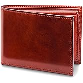 Bosca Men's Leather Wallet with Removable ID Passcase - Bifold Wallet for Men With 8 Card Slots, Premium Hand-Stained Leather With Gift Packaging, Cognac Brown