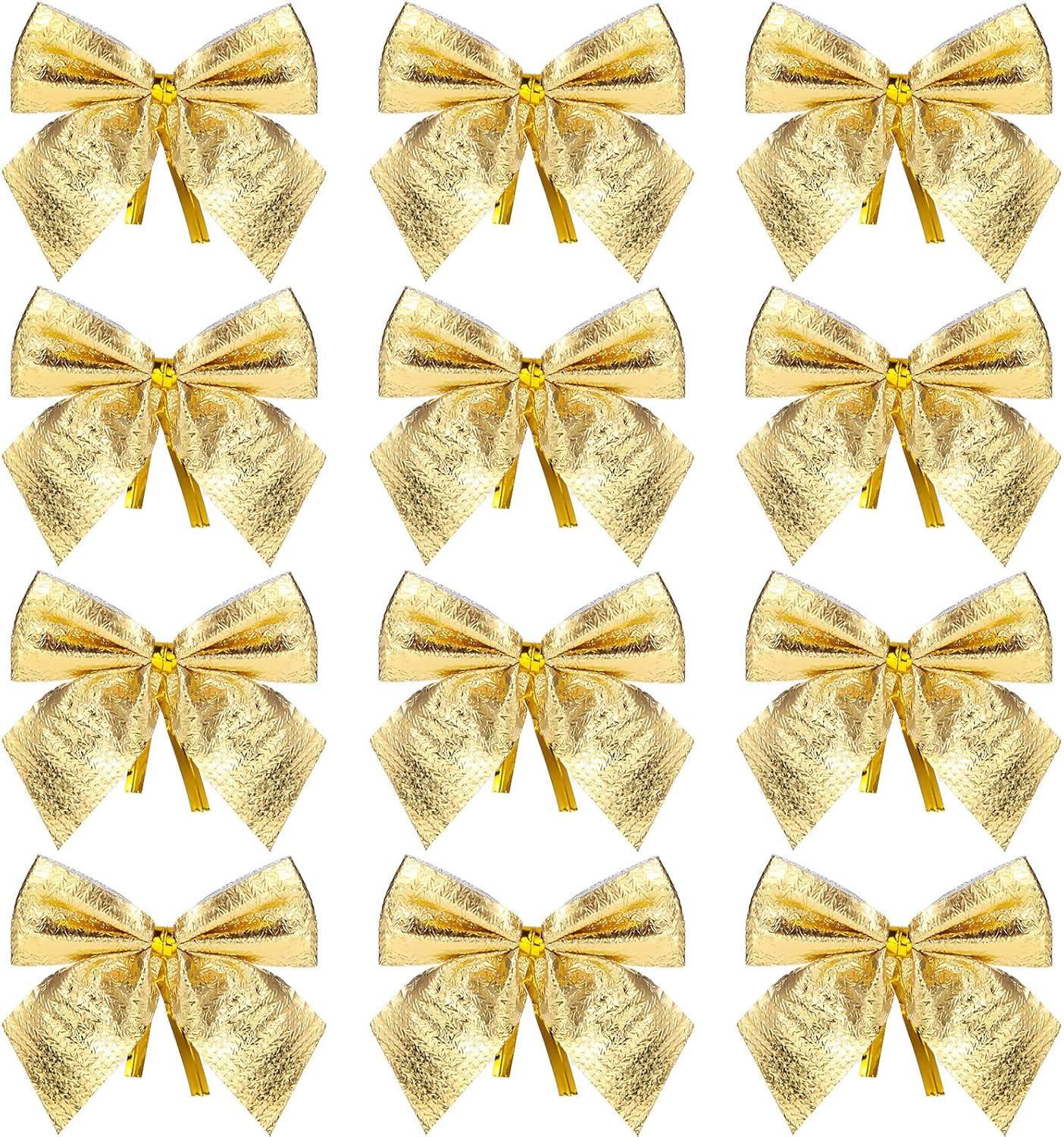 Bows & Ribbons - WILLBOND 96 Packs Mini Christmas Bow Decorations for Christmas Tree, 3.15 Inch Small Bows for Xmas Tree Crafts Home Ornaments Party Gift DIY Hanging Decor (Gold, Velvet)