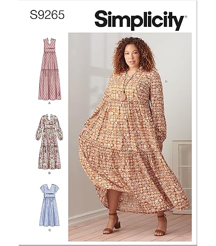 Amazon.com: Simplicity Misses' V-Neck Dresses Sewing Pattern