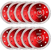 AOKLIT 10 Pcs Diamond Saw Blades, 4-1/2 Inch Super Thin Tile Blade, Diamond Blade for Angle Grinder Cutting Porcelain Tile Gr