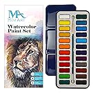 MozArt Supplies Komorebi Japanese Watercolor Paint Set - 40 colors - including Metallic and Neon - Artist quality - Richly pigmented- Perfect for artists, students or hobbyists