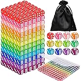 Seifar 120 Pcs Colored Dice Bulk Set 14 MM Polyhedral Dice 6 Sided Standard Dices with Storage Bag for Table Board Games Classroom Math Teaching