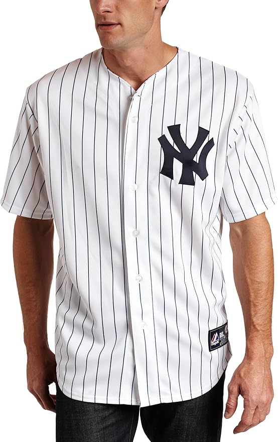 Amazon.com : CC Sabathia New York Yankees Replica Home Jersey, White/Navy Pinstripe : Athletic 