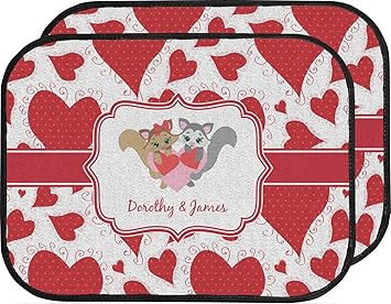 Cute Raccoon Couple Car Floor Mats Back Seat Personalized