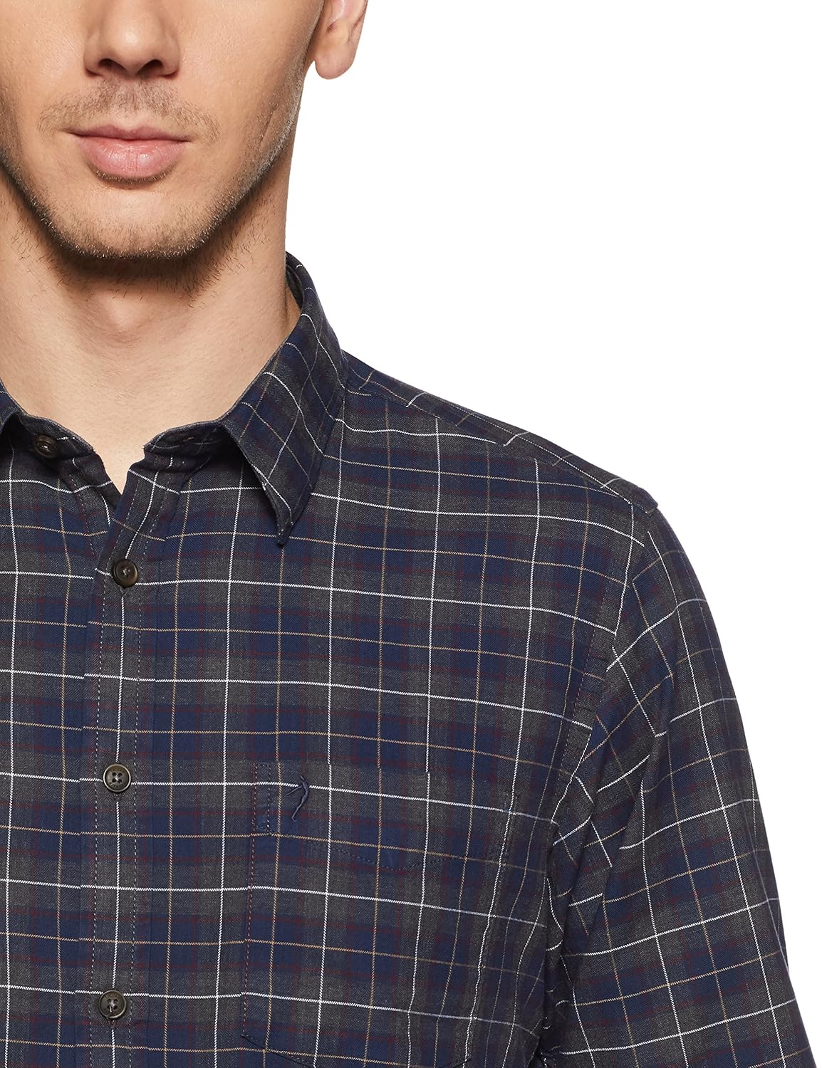 indian terrain men's checkered regular fit casual shirt