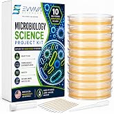 Evviva Sciences Microbiology Science Project Kit, Pre-Poured Agar Plates for Students, Agar Petri Dishes to Learn Microbiology, with Educational Experiment eBook