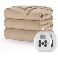 Amazon.com: Sunbeam Royal Ultra Fleece Heated Electric Blanket King Size,  90 x 100, 12 Heat Settings, 12-Hour Selectable Auto Shut-Off, Fast Heating,  Machine Washable, Warm and Cozy, Mushroom : Home u0026 Kitchen