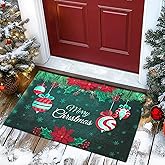 TYUU Christmas Doormat, Outdoor & Indoor Merry Christmas Door Mat Outside Holiday Door Mats for Front Door Entrances, 24"x36"