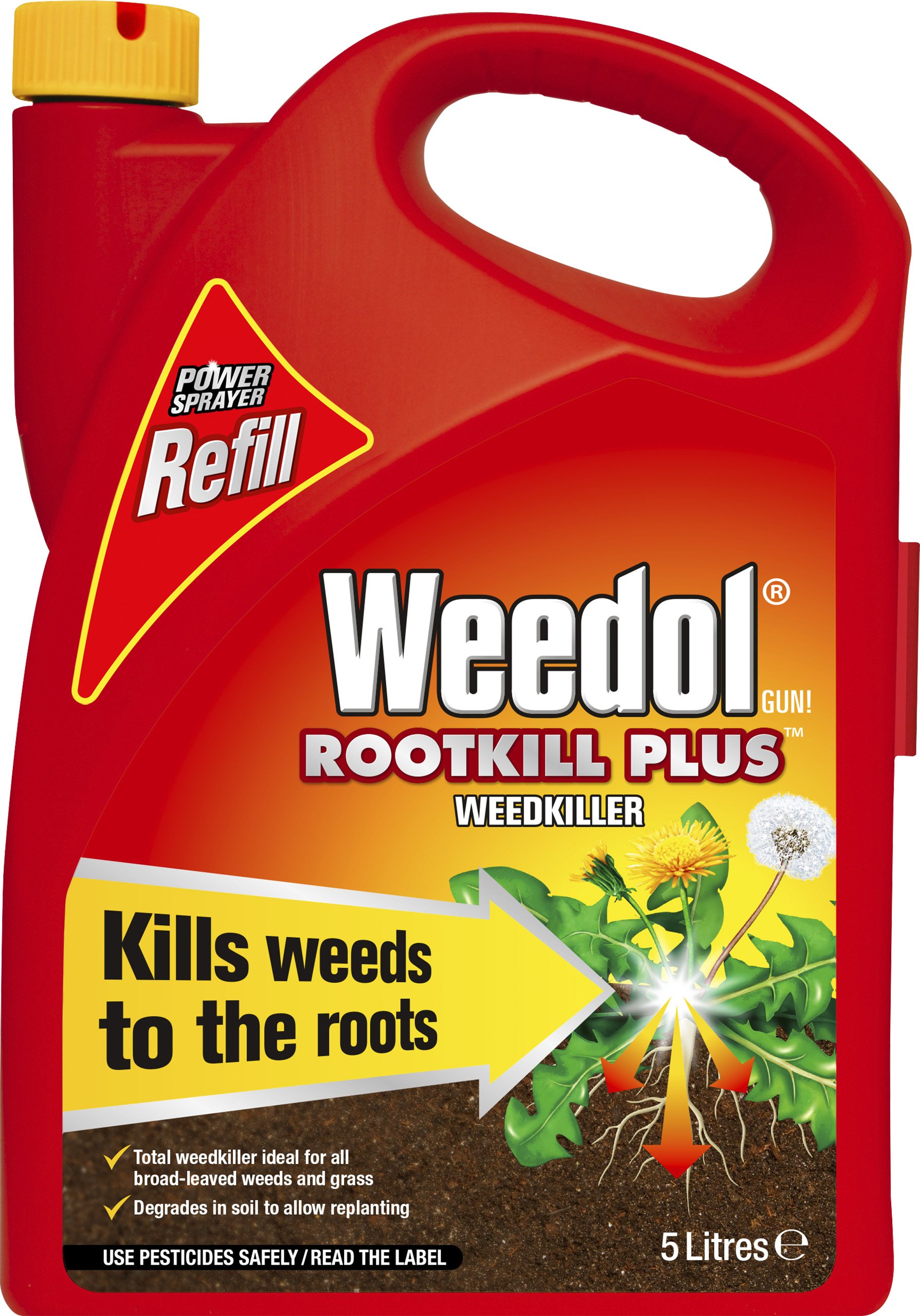Weedol 200020 Rootkill Plus 5 Litre Weedkiller Power Sprayer Refill, Clear