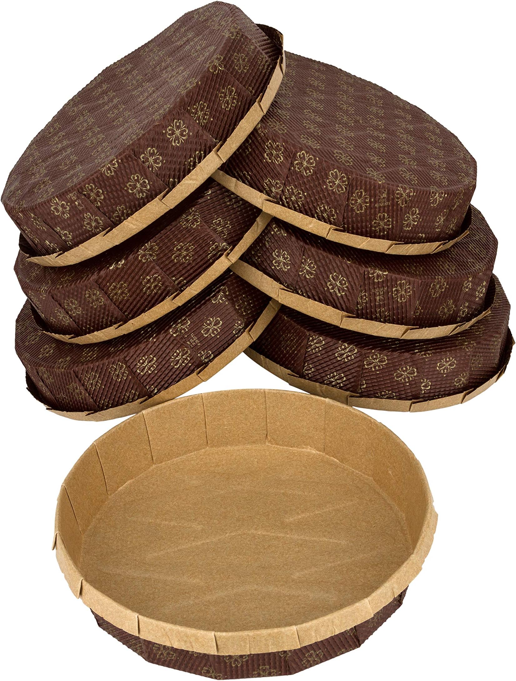 Mini Tart Pan, 10 Mini Pie Pans Brown for Small Tart Cake, 7x1 Size Disposable Baking Pans by PETANI