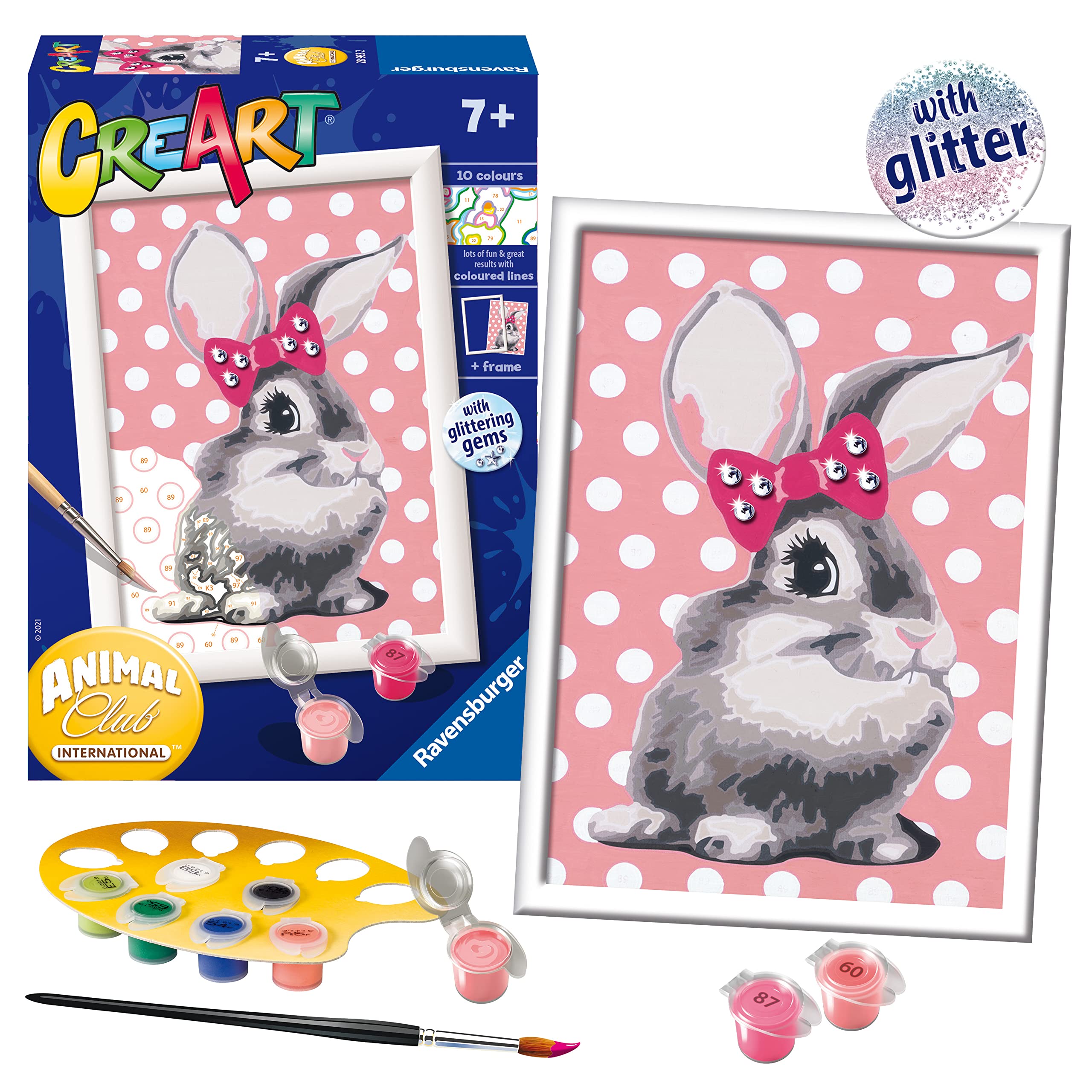Ravensburger CreArt Cuddly Bunny Paint by Numbers Kits for Children & Adults Ages 7 Years Up - Kids Craft Set