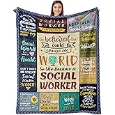 puekrtoa Social Worker Gifts for Women, Social Worker Appreciation Gifts, Social Worker Office Decor, School Social Worker Gifts, Best Social Worker Graduation Gift Throw Blanket 60x50 Inch