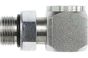 Brennan Industries 6815-08-08-NWO-FG Forged Steel 90 Degree Elbow Tube Fitting, 3/4"-16 SAE ORB x 3/4"-16 SAE ORB Thread, 1/2" Male Adjustable O-Ring Boss x 1/2" Female O-Ring Boss