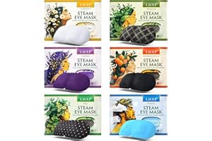 LAUER COSMETIC Heated Eye Steam Mask Dry Eyes Self Warm Compress Dark Circles Puffiness Set of Scent (Lavender, Chamomile, Green Tea, Mint, Mandarin Basilic, Unscented) Pack of 6 Stocking Stuffer for Women