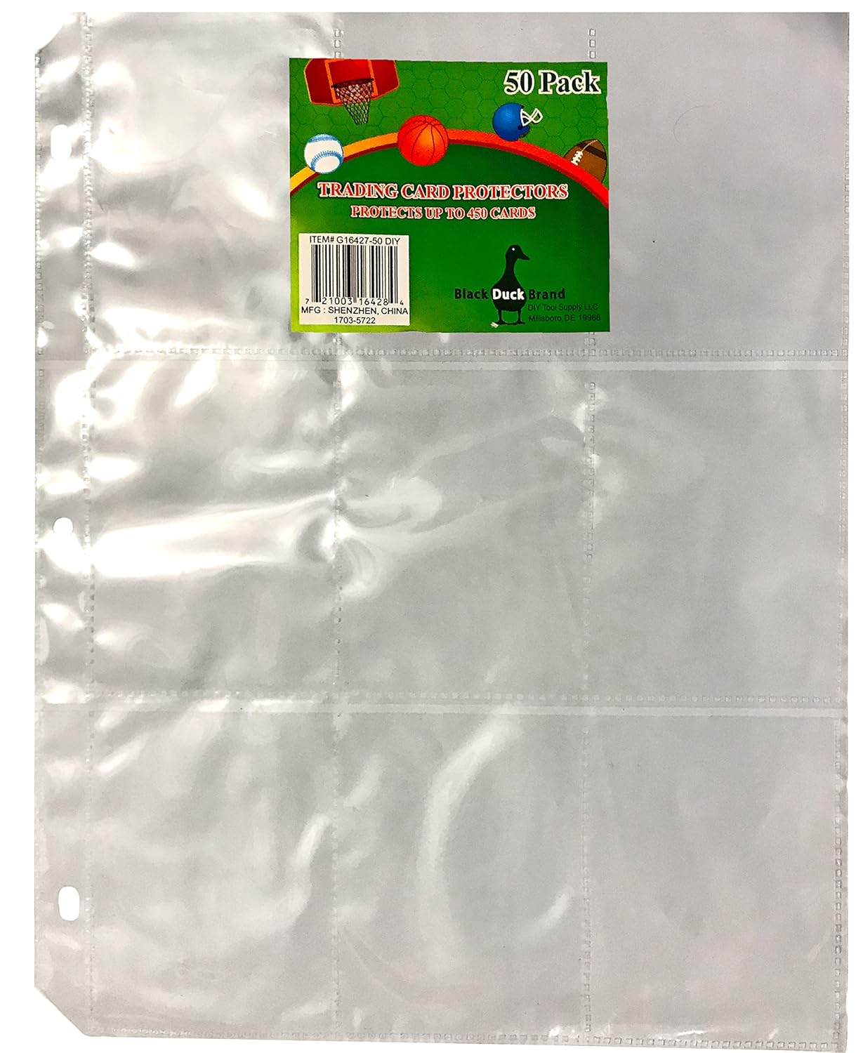 Toys Trading Card Protector Sheets 9 Pocket X 200 Plastic Pages Holds