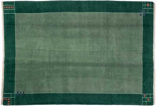 Grossteppich Tibeter Ca 205 X 295 Cm Grun Handgeknupft Schurwolle