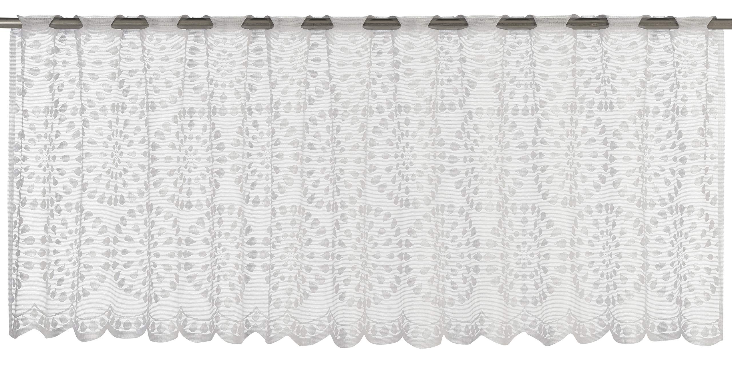 Elbersdrucke Circolo 00 198411 Bistro Curtain White Transparent 45 x 160 cm Panel Curtain Short Curtain for Kitchen Window Privacy Screen Privacy Screen 198411