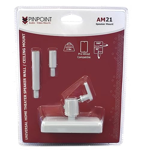 Pinpoint Mounts AM21-White Universal Home Theater Speaker Wall